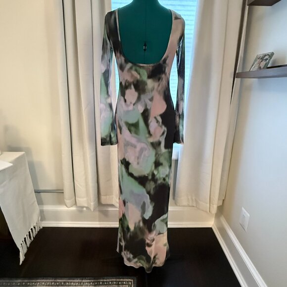 ASOS DESIGN Mesh Abstract Floral Bodycon Maxi Dress | Size 6 | NWOT - Picture 6 of 8